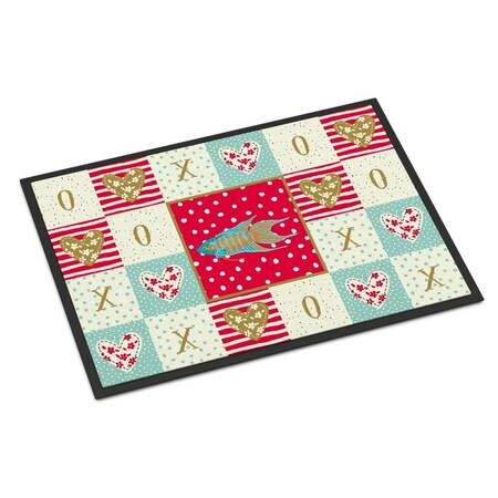 Carolines Treasures 18 x 27 in. Paradise Fish Love Indoor or Outdoor Mat CK5491MAT